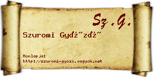 Szuromi Győző névjegykártya